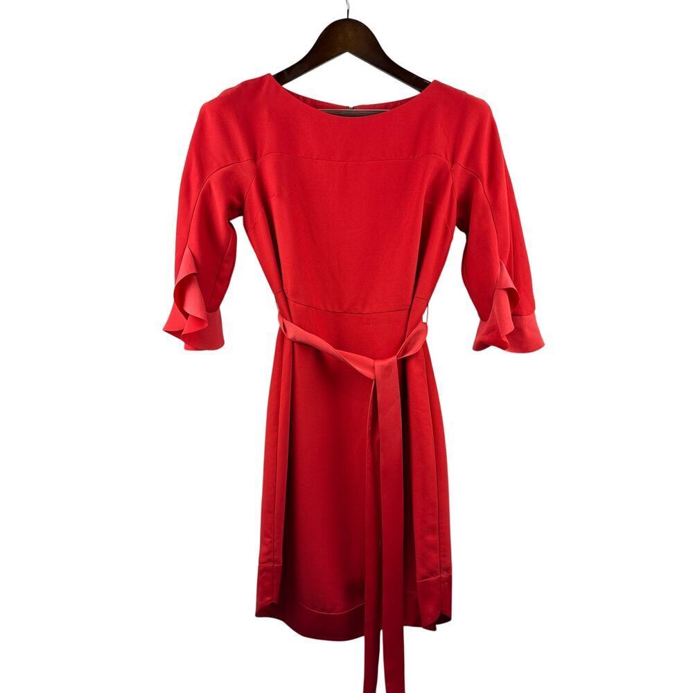 Women’s Banana Republic Size 4 Bright Orange Midi Dress w/ Belt